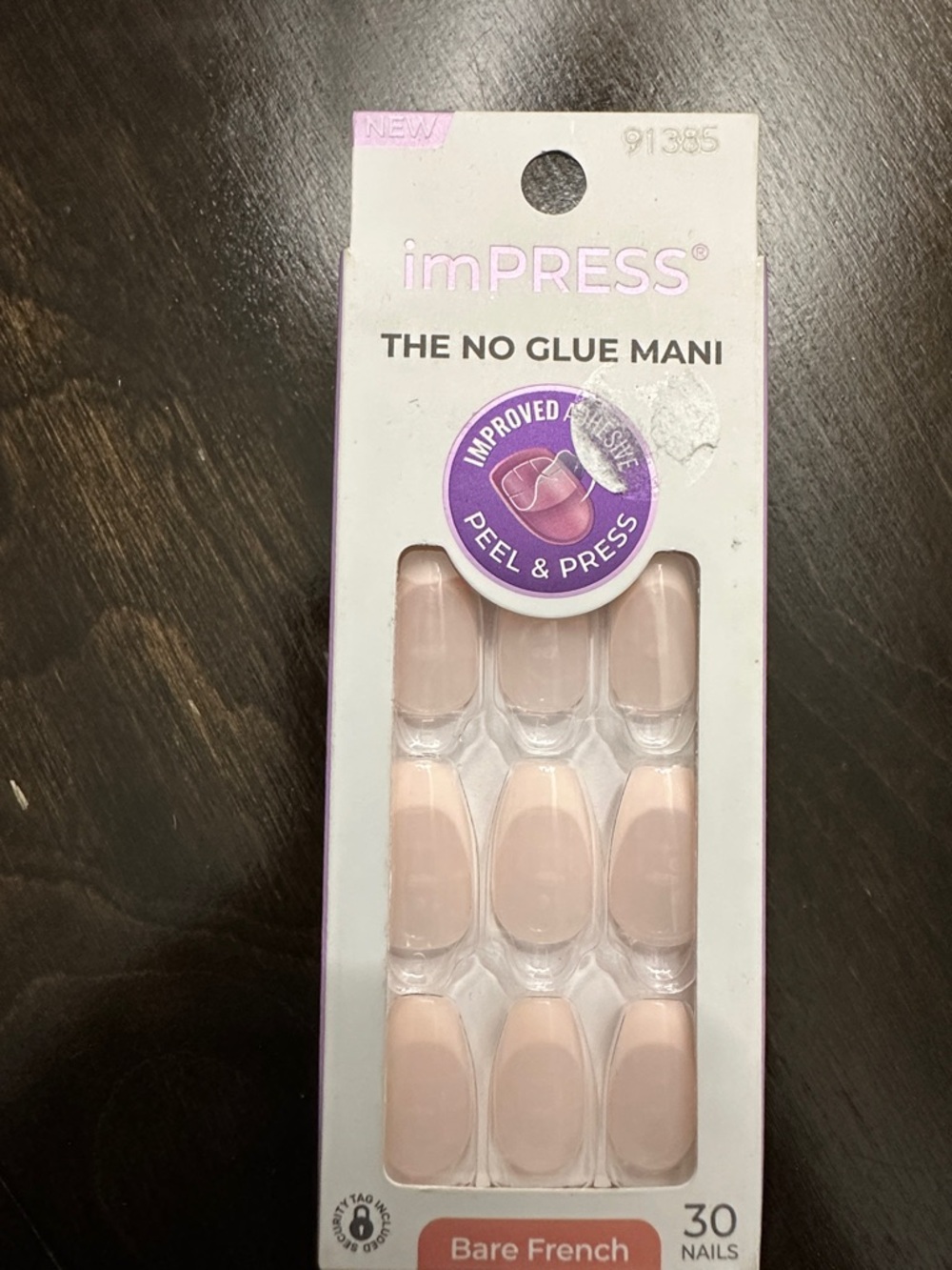 imPRESS Nude Pink Bare French Press-On Nails coffin nails